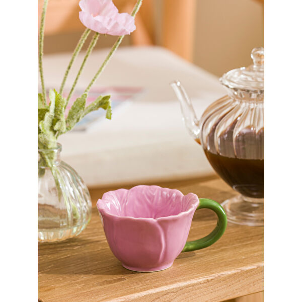 Çiçek Figürlü Porselen Kupa 175 ml