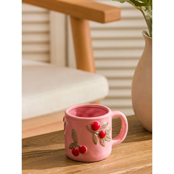 Çiçek Baskılı Seramik Kupa 300 ml