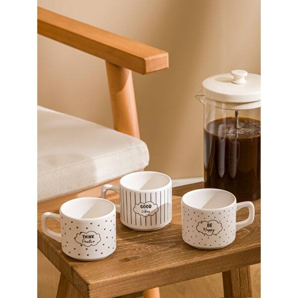 Yazı Baskılı Seramik Kupa 3'lü