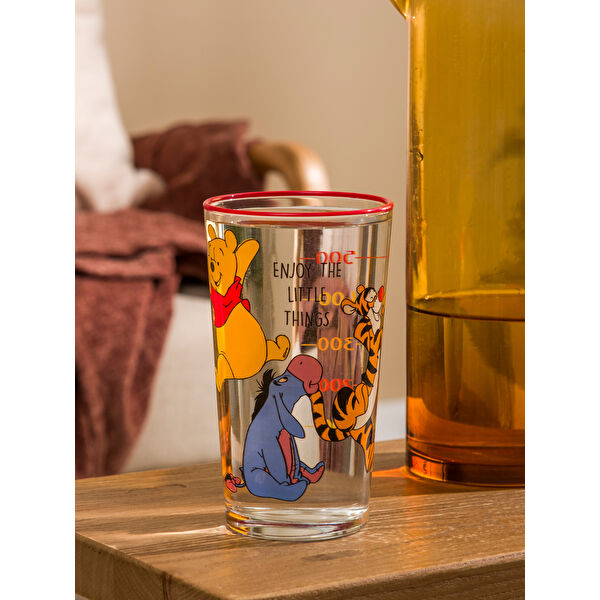 Winnie the Pooh Baskılı Cam Su Bardağı 500 ml