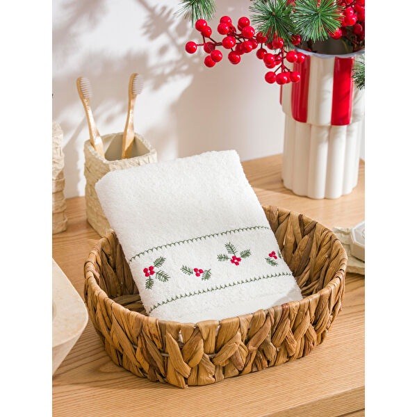 Yılbaşı Temalı Pamuklu Yüz Havlusu 50x80 cm