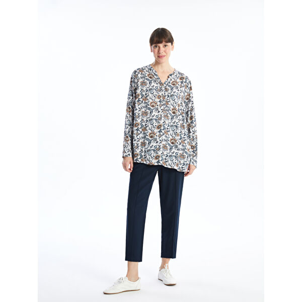 Kadın Beli Lastikli Düz Pantolon