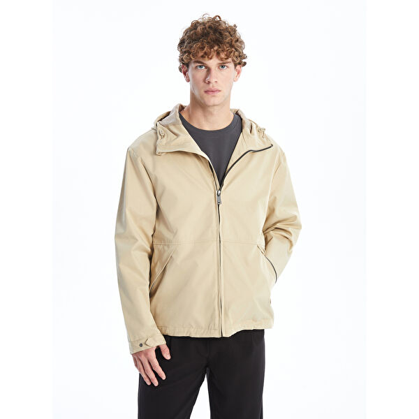 Rahat Kalıp Kapüşonlu Erkek Yağmurluk