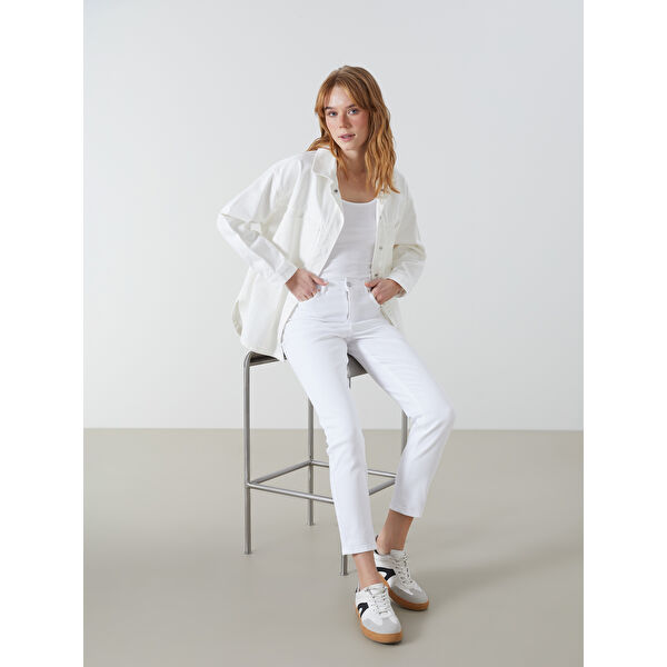 Slim Mom Kadın Jean Pantolon