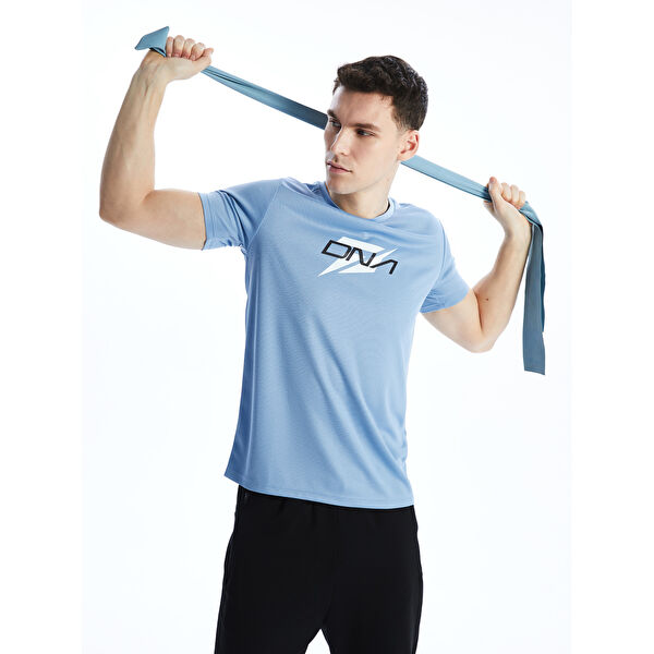 Bisiklet Yaka Kısa Kollu Erkek Spor Tişört