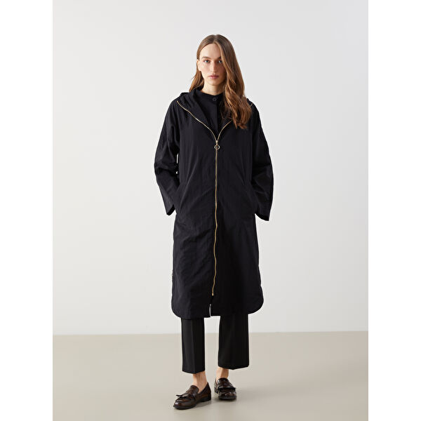 Kapüşonlu Düz Oversize Kadın Tunik