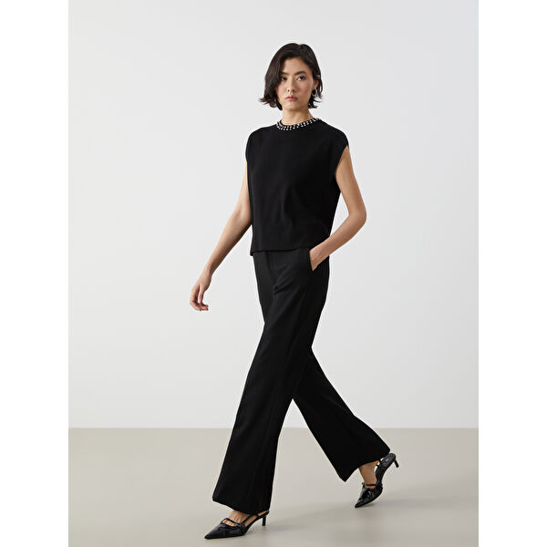 Standart Fit İspanyol Paça Kadın Pantolon