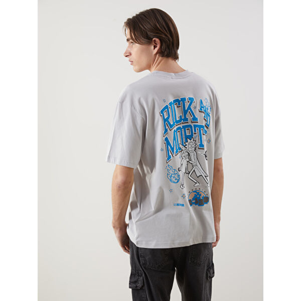 Bisiklet Yaka Rick and Morty Baskılı Erkek Tişört