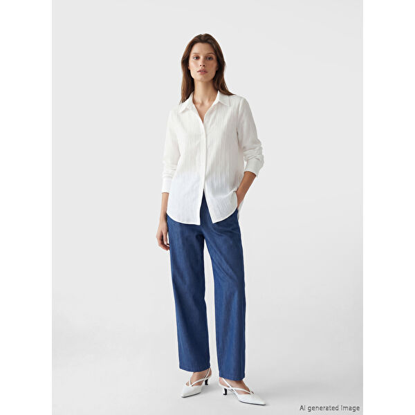 Wideleg Kadın Jean Pantolon