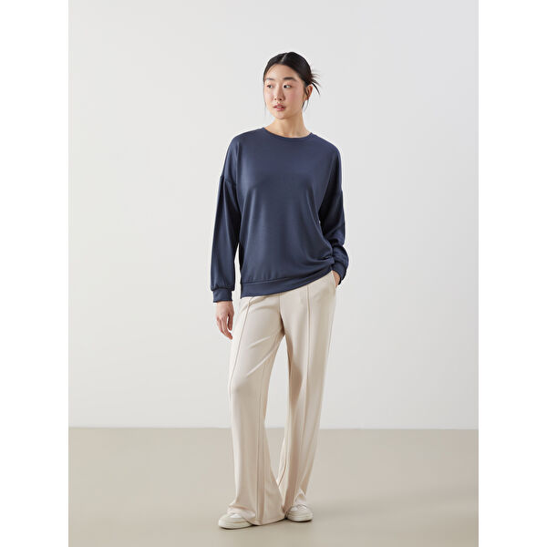 Beli Lastikli Geniş Paça Kadın Eşofman Altı