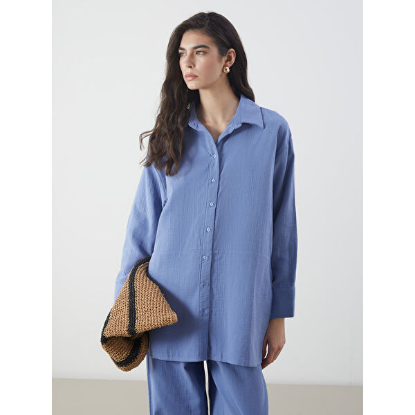 Oversize Müslin Kadın Gömlek Tunik