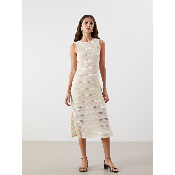 LCW Vision Bisiklet Yaka Kroşe Bodycon Elbise