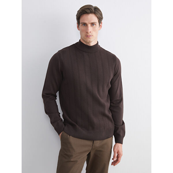 Yarım Balıkçı Yaka Erkek Triko Kazak