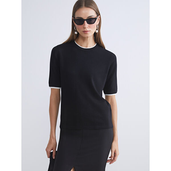 Bisiklet Yaka Kadın Triko Kazak