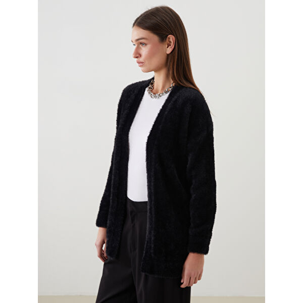 Şal Yaka Kadın Pelüş Triko Hırka