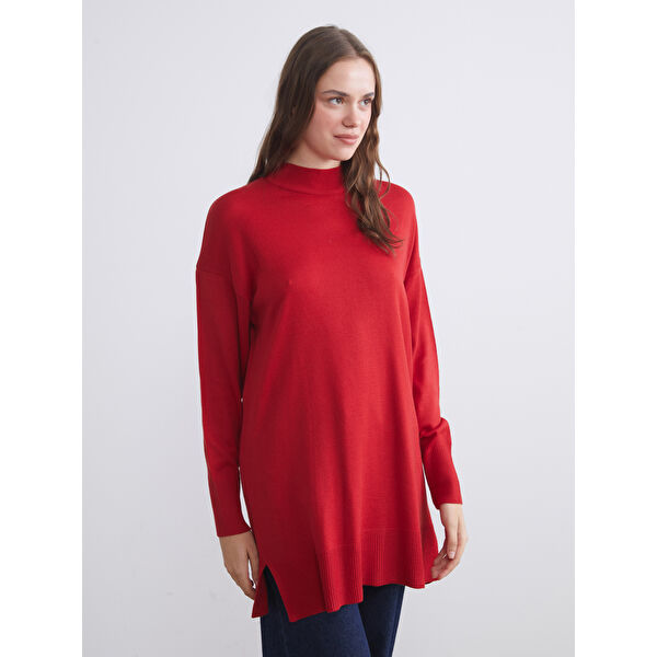 Dik Yaka Kadın Triko Tunik