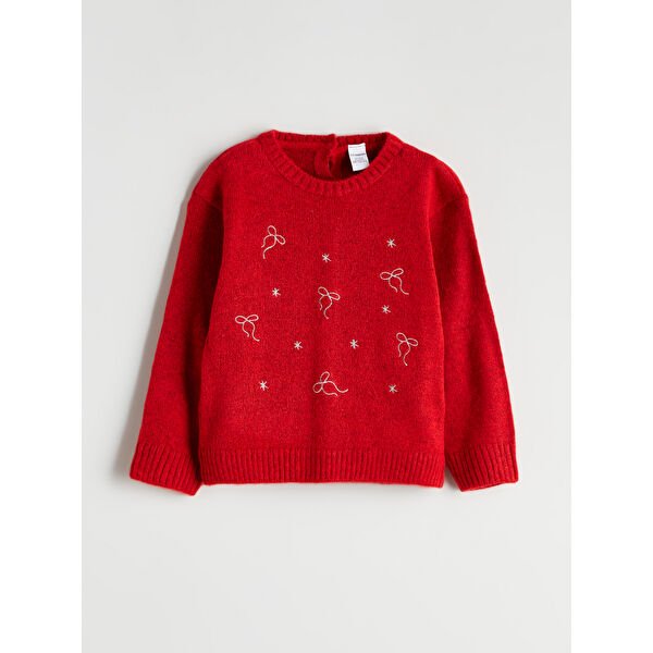 Bisiklet Yaka Uzun Kollu Kız Çocuk Kazak