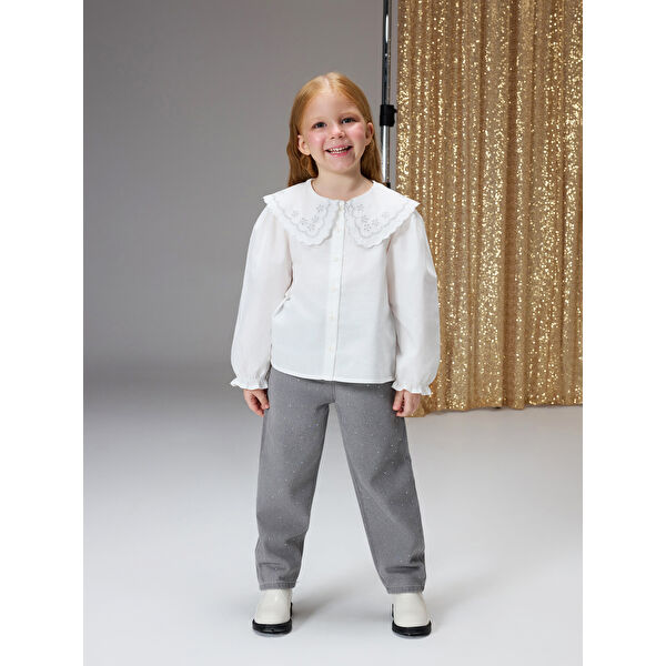 Bebe Yaka Kız Çocuk Gömlek