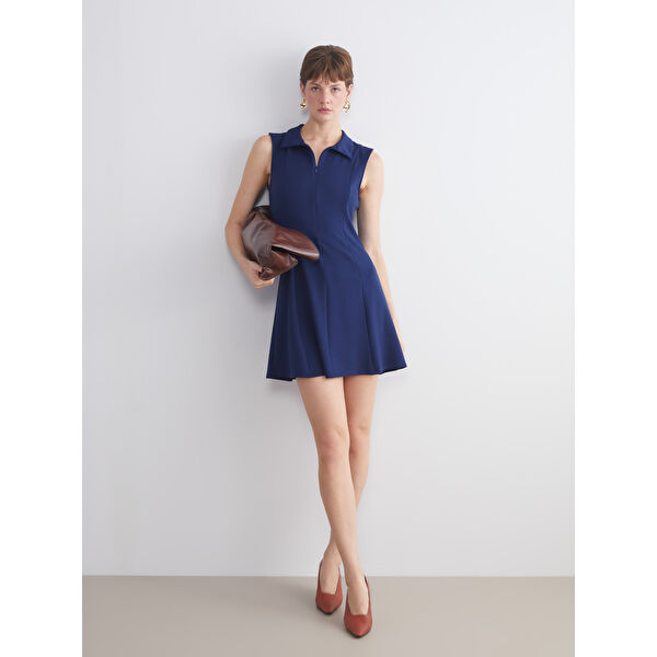 Polo Yaka A Kesim Mini Elbise