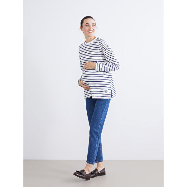 Karın Panelli Mom Fit Hamile Jean Pantolon