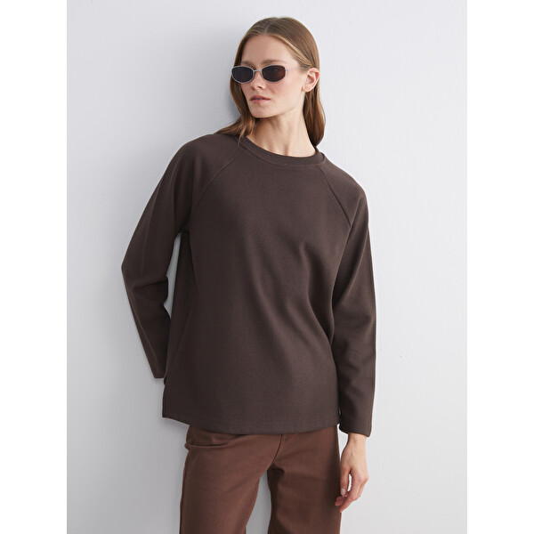 LCW Comfort Bisiklet Yaka Kadın Sweatshirt