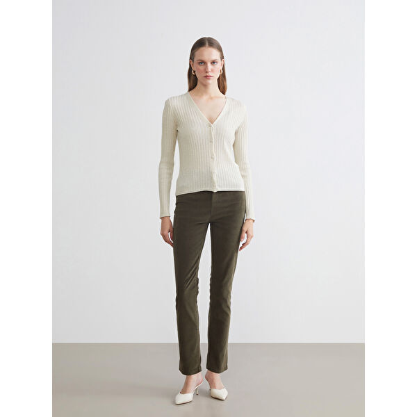 Dar Fit Kadife Kadın Pantolon