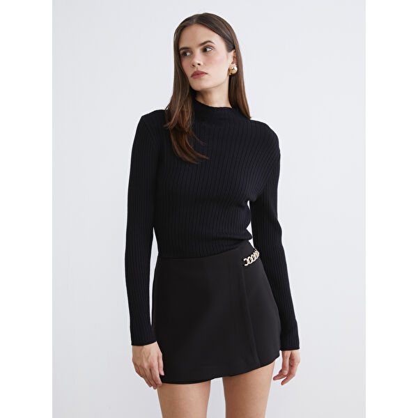 Yarım Balıkçı Yaka Kadın Triko Kazak