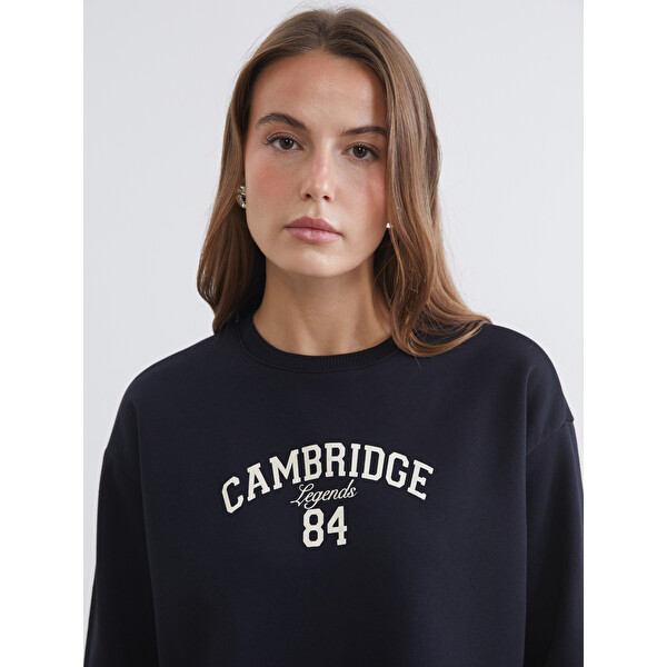 LCW Comfort Los Angeles Nakışlı Oversize Kadın Sweatshirt