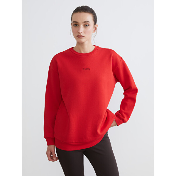 LCW Comfort Los Angeles Nakışlı Oversize Kadın Sweatshirt