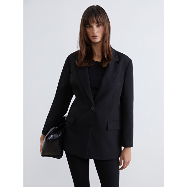 Krep Kadın Blazer Ceket