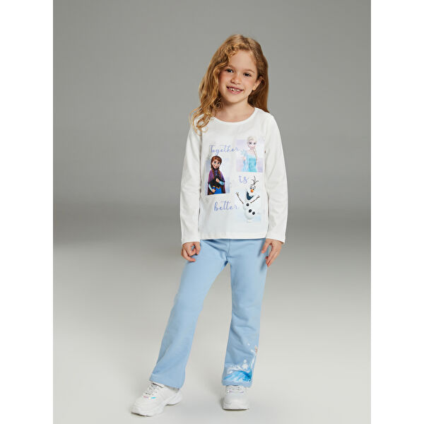 Frozen Baskılı Kız Çocuk Tayt Pantolon