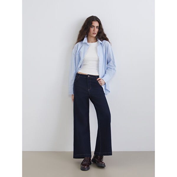 Wideleg Kadın Jean Pantolon