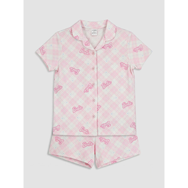 Barbie Baskılı Kız Çocuk Şortlu Pijama Takımı
