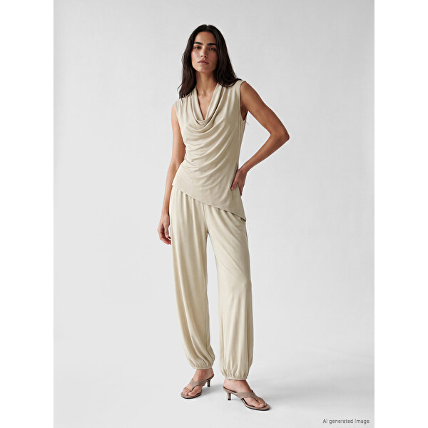 Beli Lastikli Kadın Jogger Pantolon