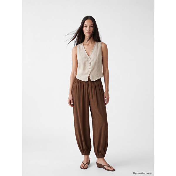Beli Lastikli Kadın Jogger Pantolon