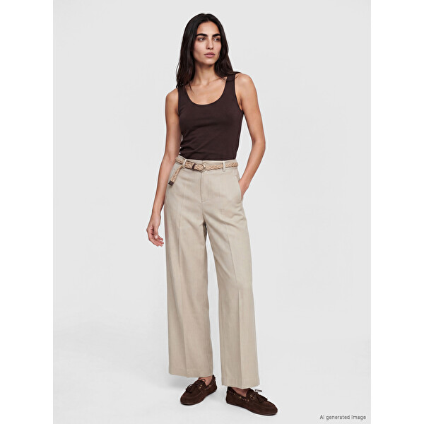 LCW Vision Loose Fit Kemerli Kadın Pantolon