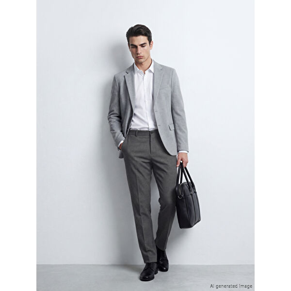 Slim Fit Erkek Takım Elbise Pantolonu