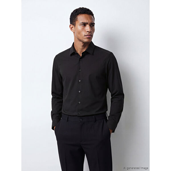Slim Fit Armürlü Erkek Gömlek