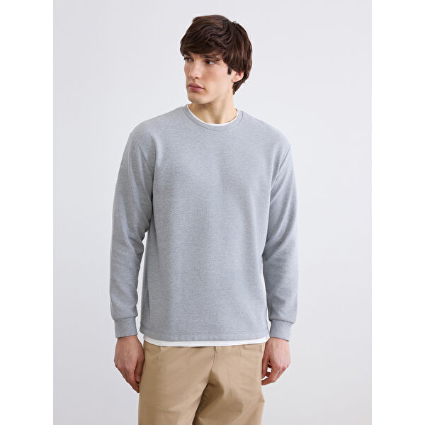 Bisiklet Yaka Erkek Sweatshirt