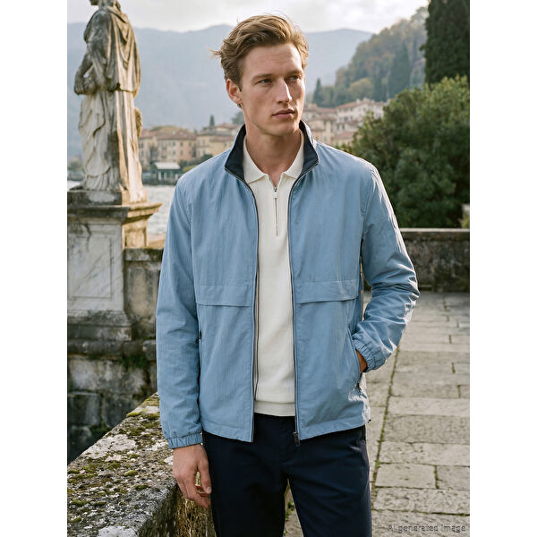 Fermuarlı Kapüşonlu Regular Fit Erkek Mont