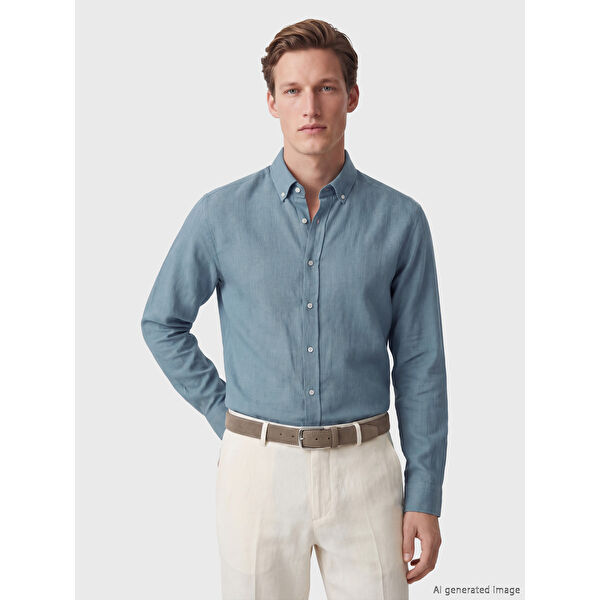 Regular Fit Armürlü Erkek Gömlek