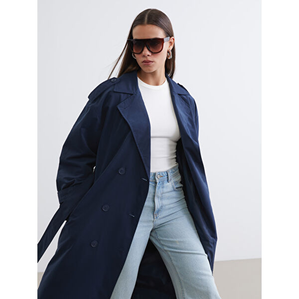 Kruvaze Yaka Kadın Trençkot