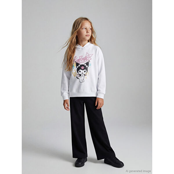Kuromi Baskılı Kız Çocuk Sweatshirt ve Eşofman Altı