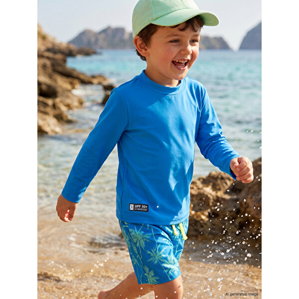 LCW Kids Uv Korumalı Erkek Çocuk Yüzme Giyim Üst