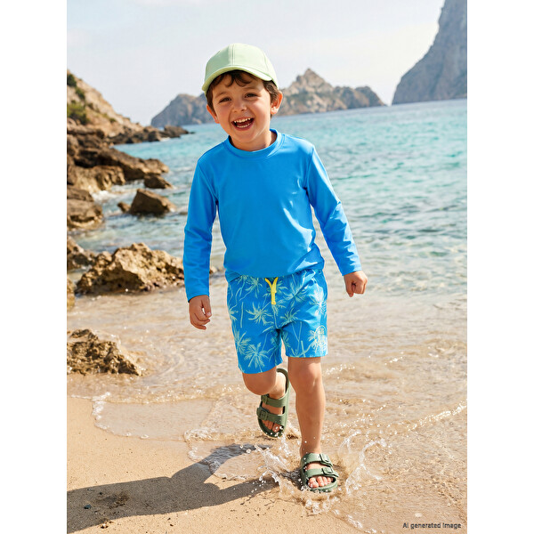 LCW Kids Baskılı Erkek Çocuk Deniz Şortu