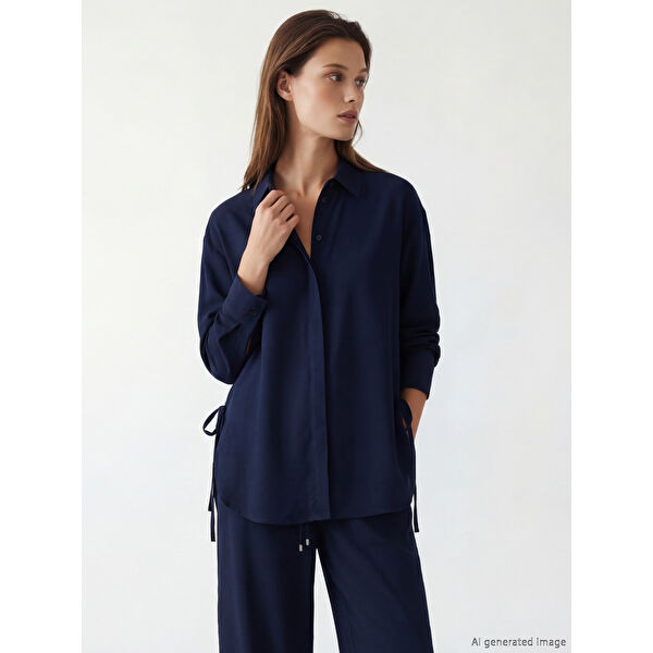 Bağlama Detaylı Kadın Gömlek Tunik