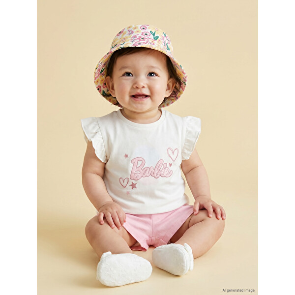 LCW Baby Barbie Baskılı Kız Bebek Takım