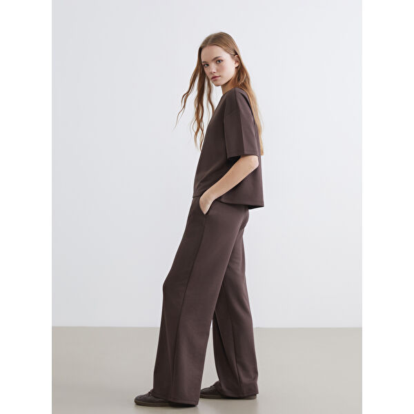 Geniş Paça Soft Touch Kadın Eşofman Altı