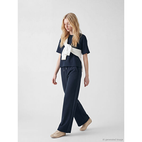 Geniş Paça Soft Touch Kadın Eşofman Altı