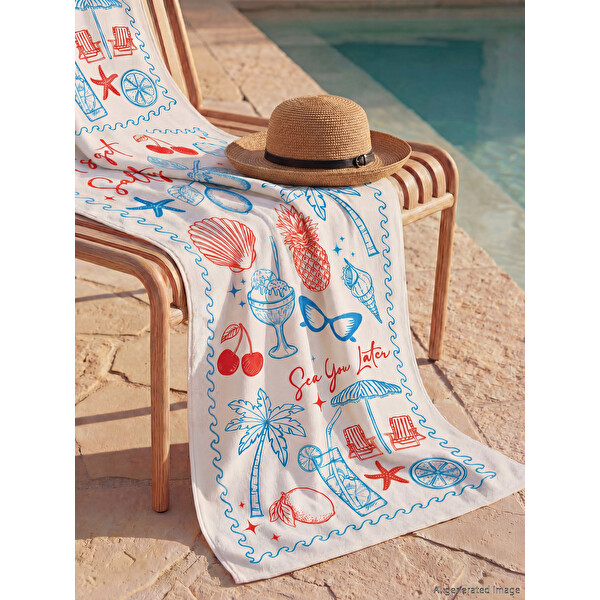 LCW ACCESSORIES Baskılı Kadın Plaj Havlusu 70x150 Cm